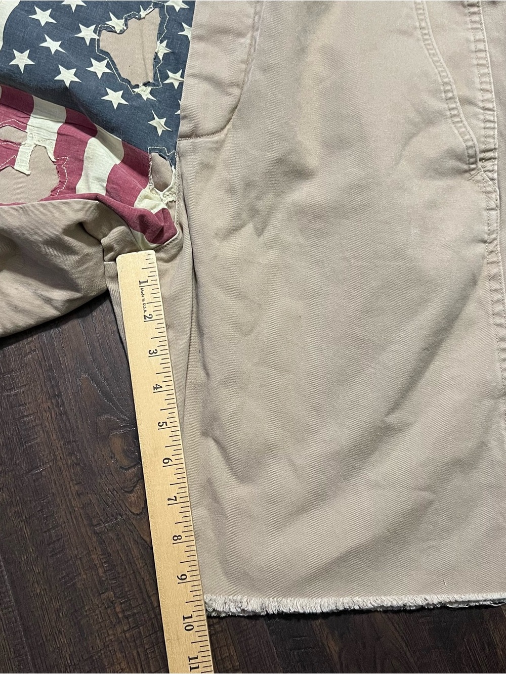 Denim & Supply Ralph Lauren Mens Size 36 Shorts Khaki US Flag - Picture 6 of 7